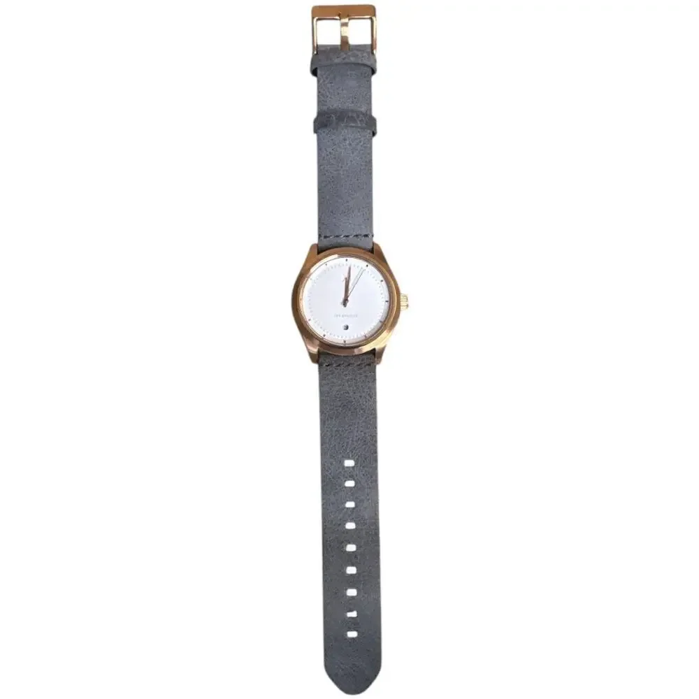 MVMT Grey Leather Strap & White Dial Chronograph F18 30mm Watch